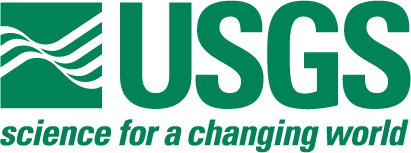 This image presents the logo of the US Geological Survey. which is composed of a green box cut by several swooshes, followed by the capitalized etters U, S, G, S in large green block font, over the tagline "science for a changing world" in green italic lowercase font.