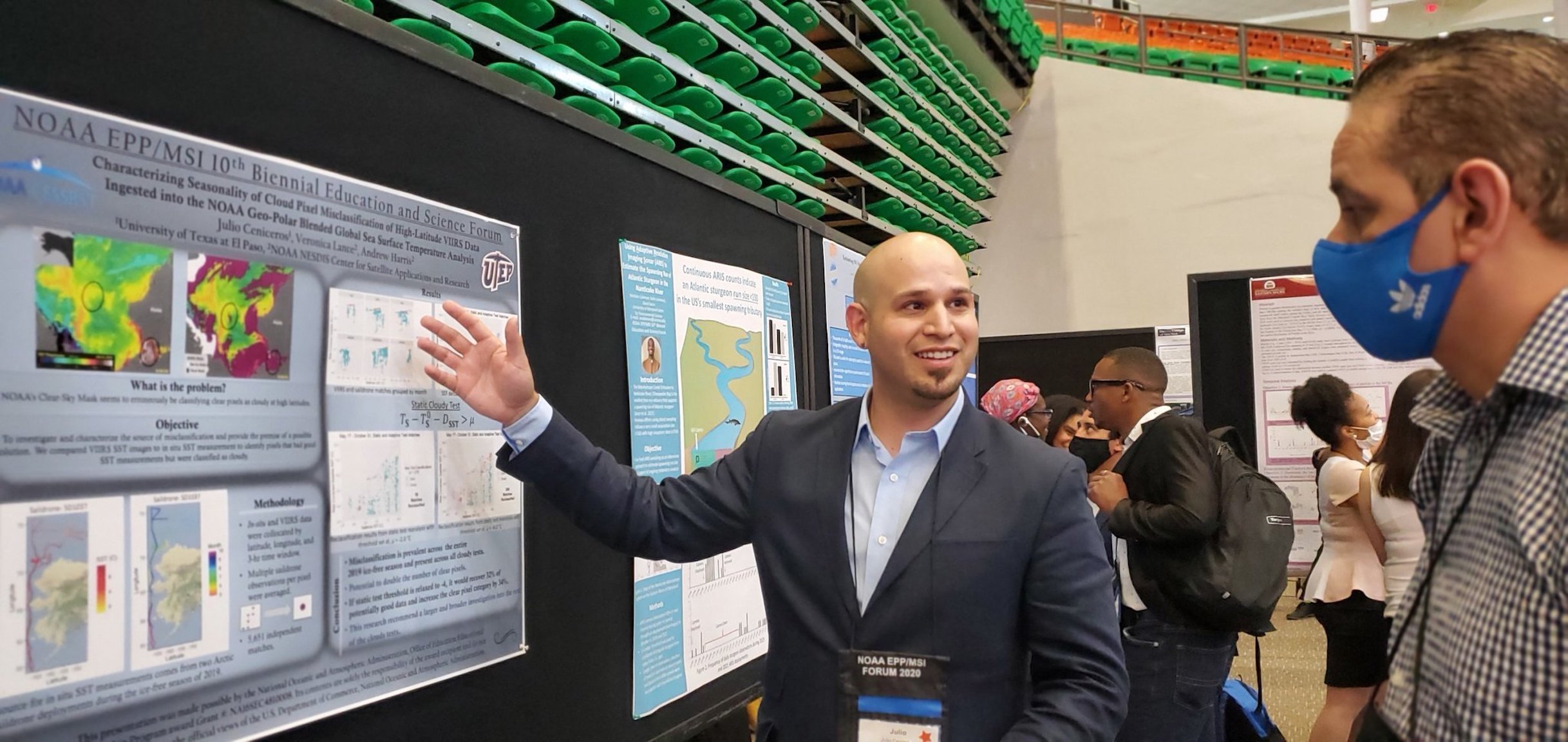 Photo of CESSRST scholar Julio Ceniceros presented his research at the EPP/MSI 10th Biennial Education & Science Forum in Tallahassee, Florida on April 7, 2022. 