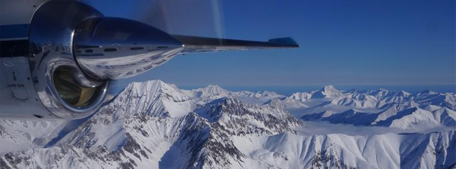 Snow survey flight over Alaska.