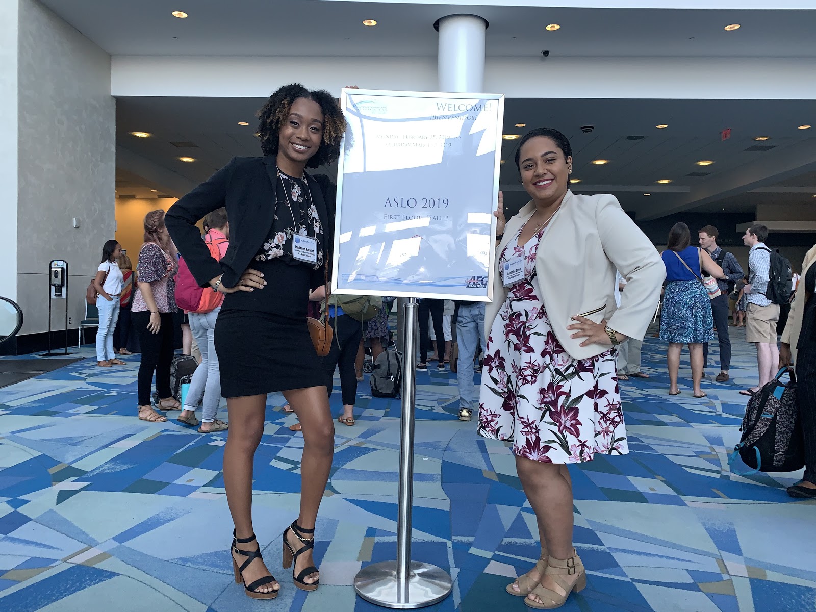 Jendahye Antoine (left) and Danielle Olive (right) are both current NOAA Educational Partnership Program with Minority Serving Institutions (EPP/MSI) undergraduate scholars, class of 2018 and 2017, respectively. They attend the University of the Virgin Islands in St. Thomas, and were able to attend the 2019 ASLO Aquatic Sciences Meeting in beautiful San Juan, Puerto Rico. With support from the EPP/MSI, they were given the opportunity to attend and present at this year’s ASLO conference.