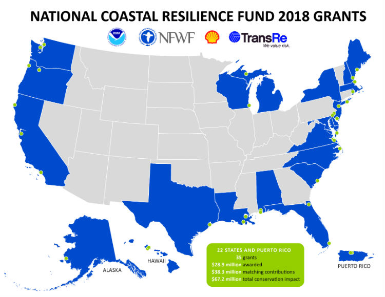 National Coastal Resilience Fund 2018 Grants
