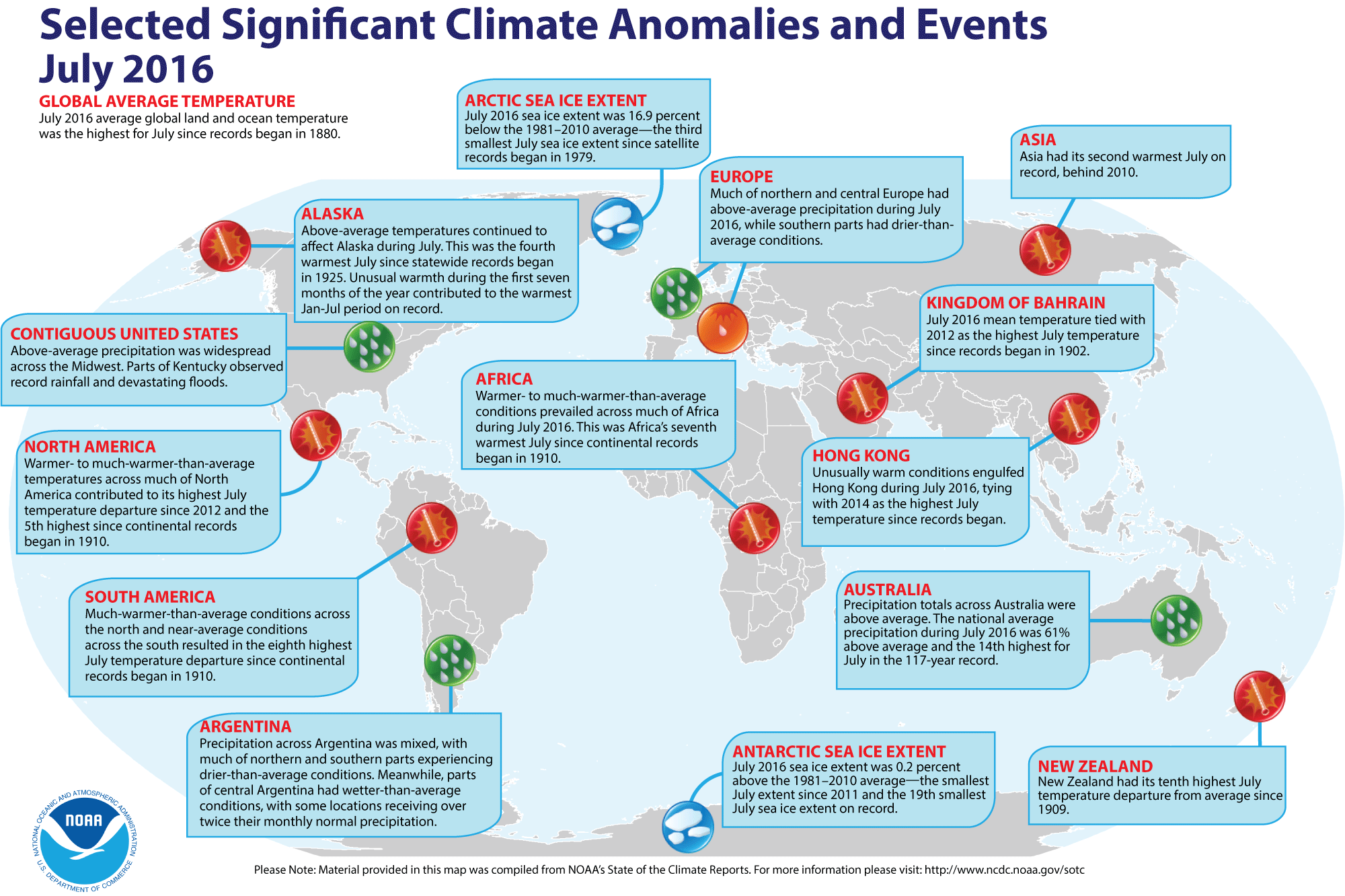 Map: Some notable climate events around the world in July 2016