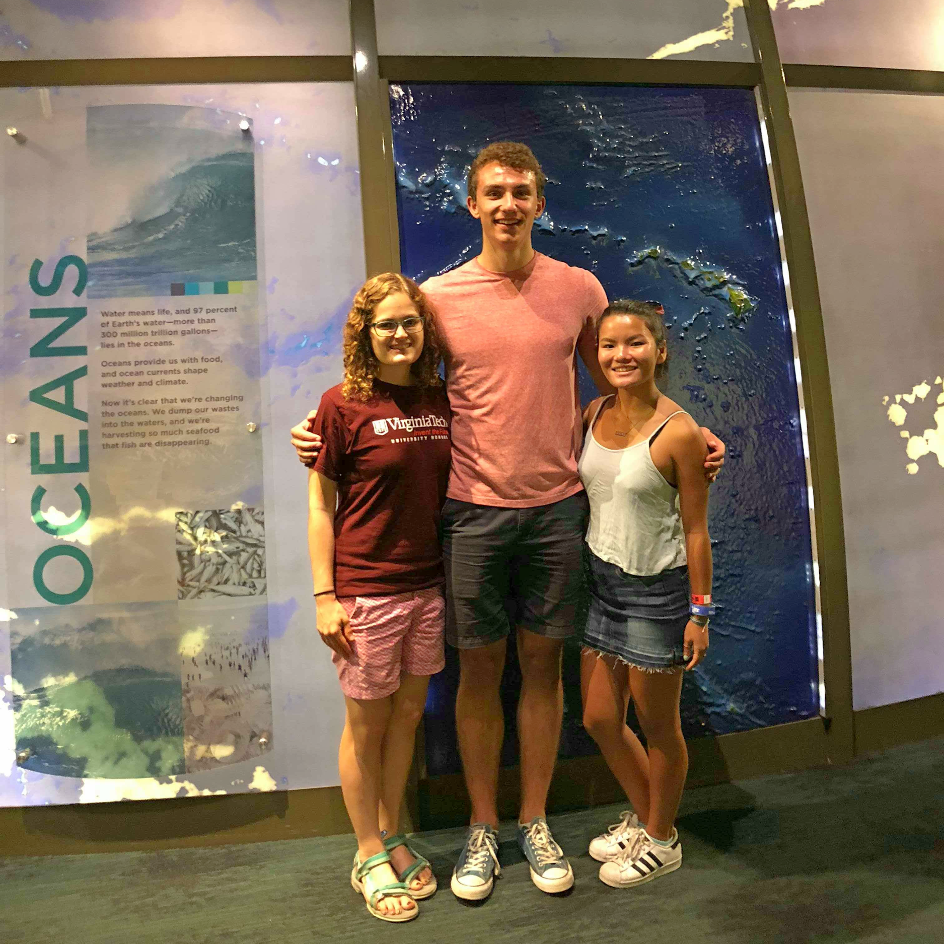 Arianna Krinos, Brett McKim, and Lily Wittle (pictured left to right) are NOAA Scholars at the NOAA Geophysical Fluid Dynamics Lab, part of NOAA Research. Arianna works on biological and biogeochemical aspects of ocean modeling, Brett's project is focused on atmospheric convection modeling, and Lily is modeling the physical oceanography of the Southern Ocean. On the Fourth of July, the three scholars visited Philadelphia, Pennsylvania, to experience Independence Day in a quintessential American landmark