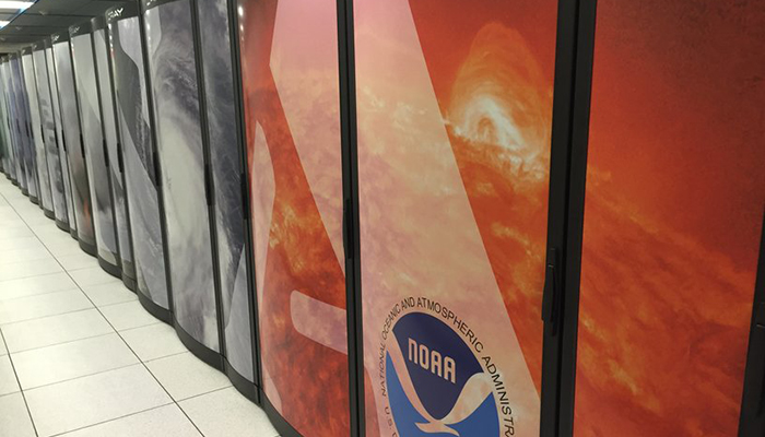 These aren’t vending machines: They are NOAA supercomputers that collect, process and analyze billions of observations from weather satellites, weather balloons, buoys and surface stations from around the world.
