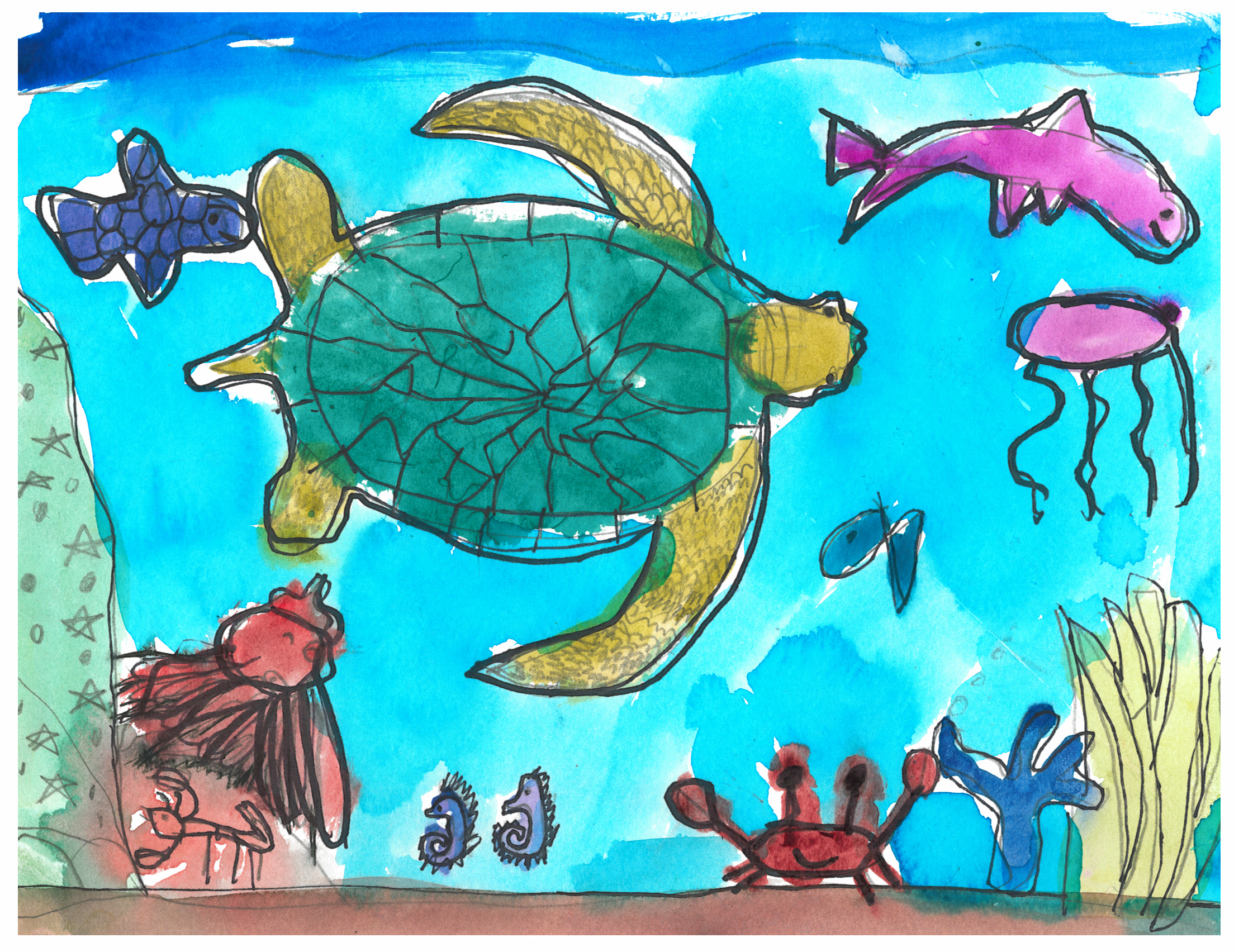 NOAA Fisheries’ Marine Endangered Species Art Contest winner, first grade: Turtle, by Maia U.