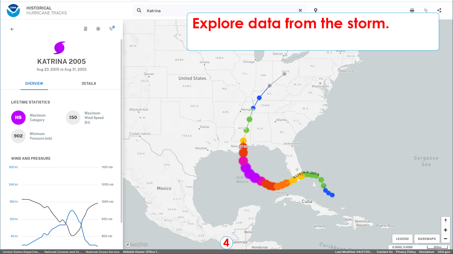 Step 4: Explore data from the storm.
