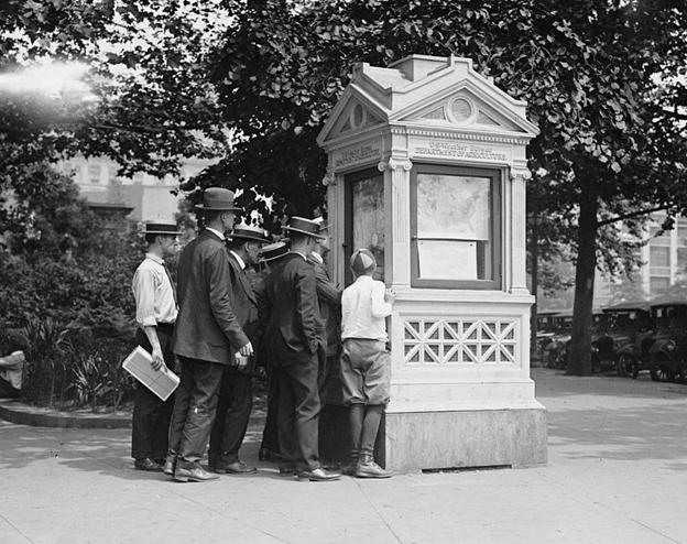 By the early 1920s, “signal flags” and the U.S. mail weren’t considered detailed and timely enough to forecast weather, and “weather bureau kiosks” such as this one in Washington, DC were placed in cities that had Weather Bureau offices. Each kiosk contained weather maps, forecasts and instruments for measuring temperature highs and lows, humidity and rainfall.

But surrounded by buildings and concrete, temperatures were often warmer than the official forecast — a Washington newspaper even