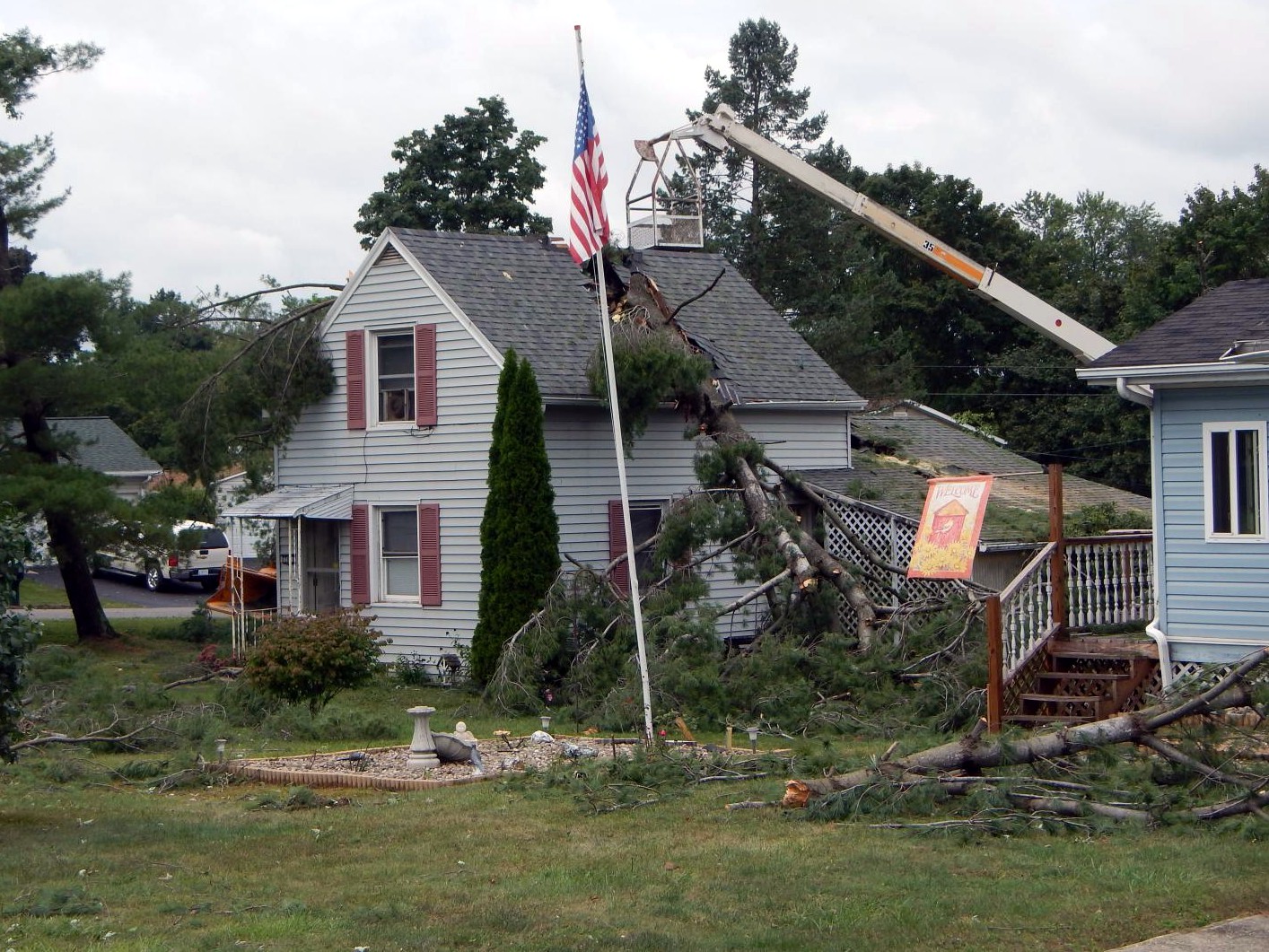 Wind damage can be severe, especially in residential areas with lots of trees, as shown in this undated photo.