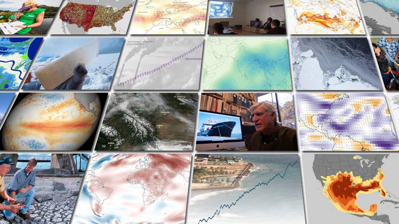 A collage of images used on NOAA's Climate.gov website.