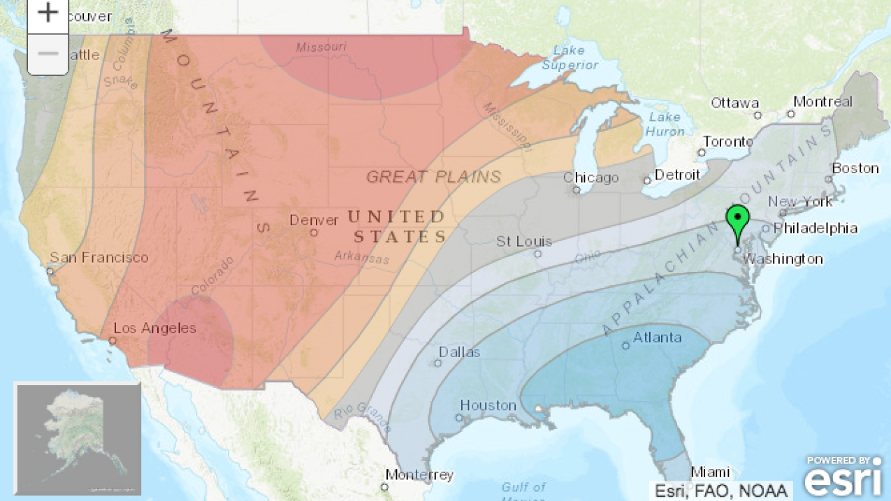screen capture of Climate Prediction Center 6-10 day interactive temperature outlook map