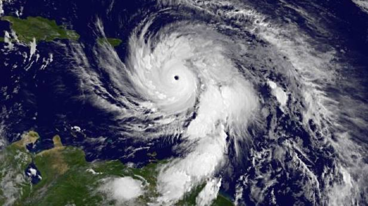 A satellite image of Hurricane Maria, September 19, 2017.