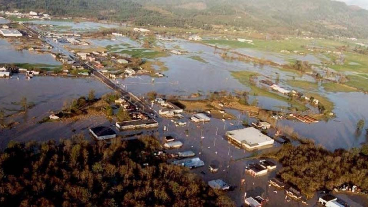 Projects funded through the Coastal Ecosystem Resiliency grant program will help communities adapt to challenges like coastal flooding, seen here in Tillamook County, Oregon.
