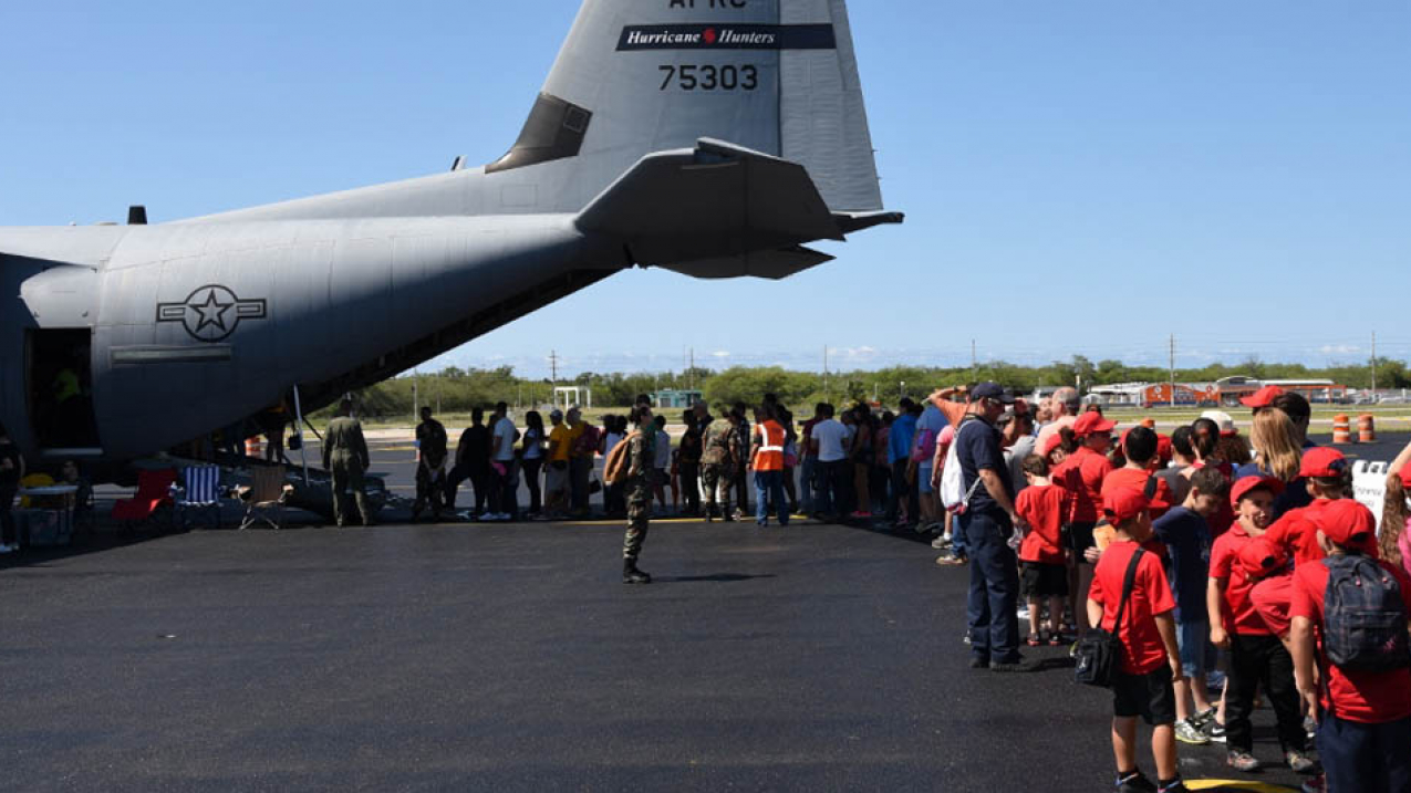 More than 10,000 people visited the USAF Reserve WC-130J Hurricane Hunter aircraft during its stop in Ponce, Puerto Rico, last year.