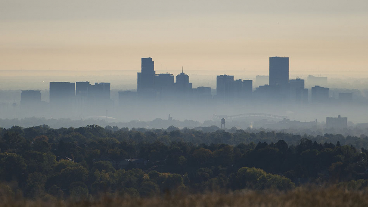 Ground-level ozone in the form of smog, shown here in Denver, Colorado, is a growing problem in the western United States and elsewhere around the world.