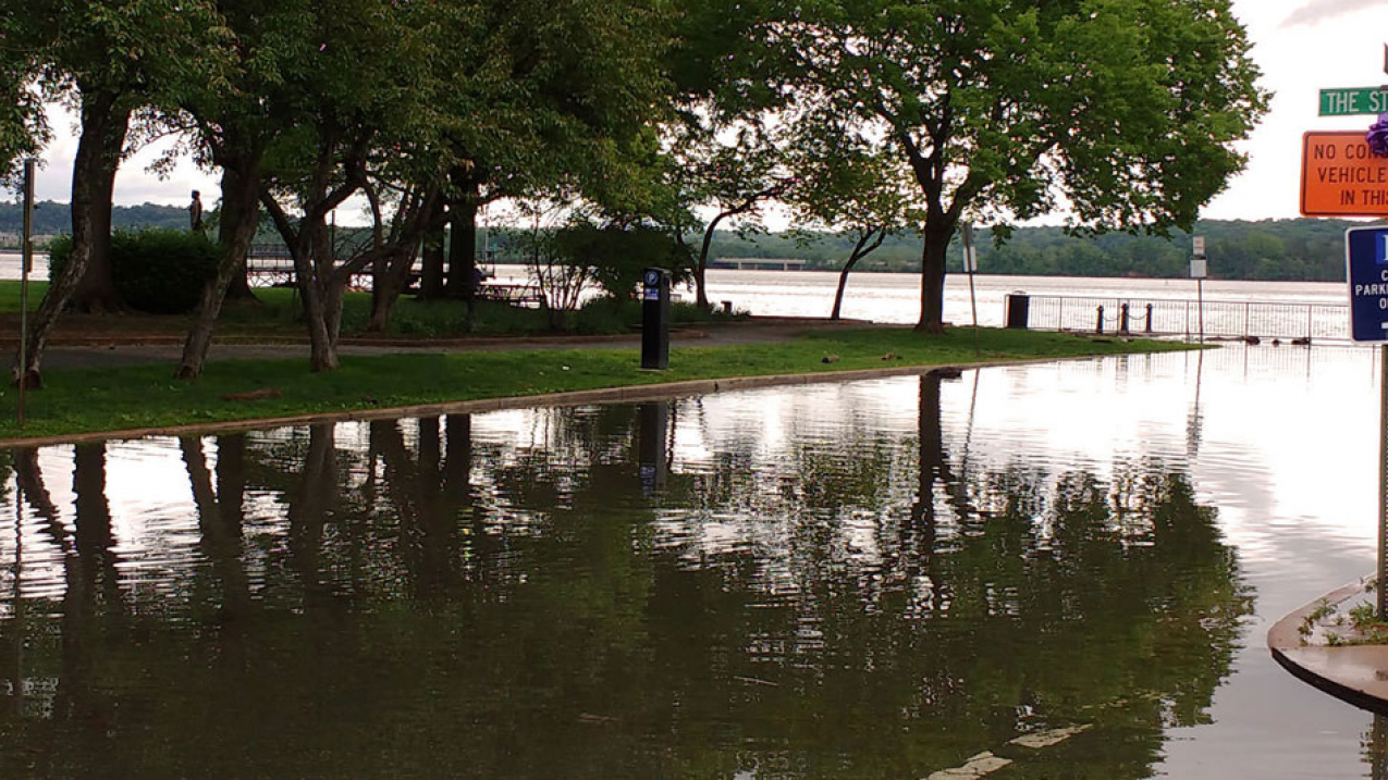 Nuisance flooding along the Potomac River in Alexandria, Virginia, during a Spring 2016 "Supermoon."
