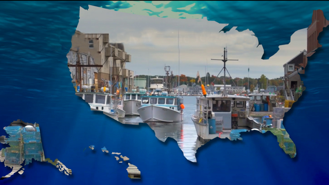 Cover for NOAA story map entitled Our dynamic marine economy.