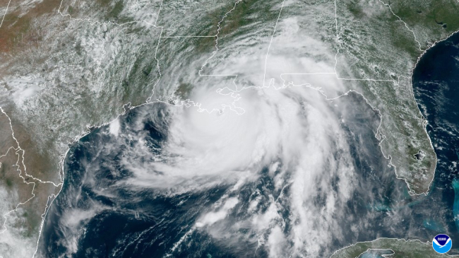 Satellite image of hurricane Ida.