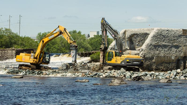 Removal of Veazie Dam on the Penobscot River in 2013.