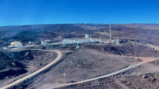 Lava flows released during the Mauna Loa volcano’s 2022 eruption buried a mile of the access road and destroyed adjacent power lines below the eight-acre campus.
