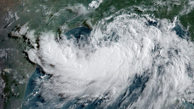 NOAA's GOES-East captured this image of Tropical Storm Barry as it approached the Louisana coast on July 12, 2019