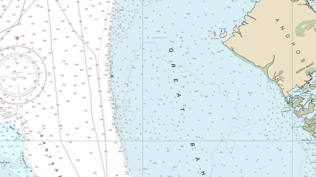 Florida Straits nautical chart.