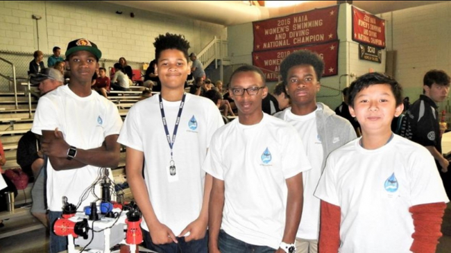 The Aquarisers team from the STEM Academy at Bartlett Middle School received the Duct Tape Award for “outstanding troubleshooting” during a 2018 remotely operated vehicle competition.
