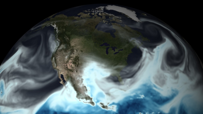 NOAA's powerful Global Forecast System model was upgraded today, providing forecasters with a more accurate 4D picture of how a weather system will evolve. Gray, blue and white colors depict moisture in the atmosphere on May 11, 2016, over North America.