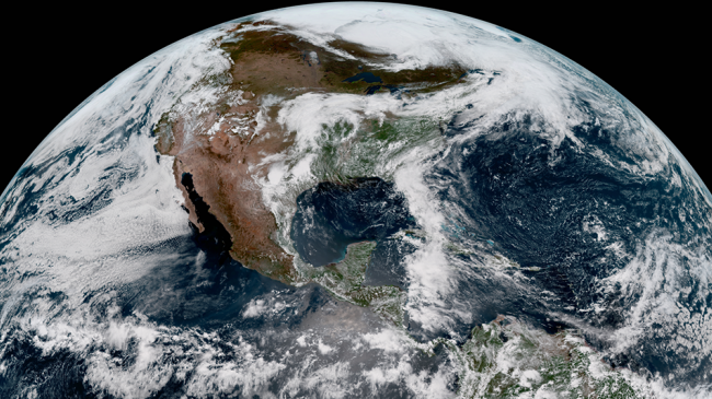 GOES-17 took this stunning, full-disk snapshot of Earth’s Western Hemisphere from its checkout position at 12:00 p.m. EDT on May 20, 2018, using the Advanced Baseline Imager (ABI) instrument. 