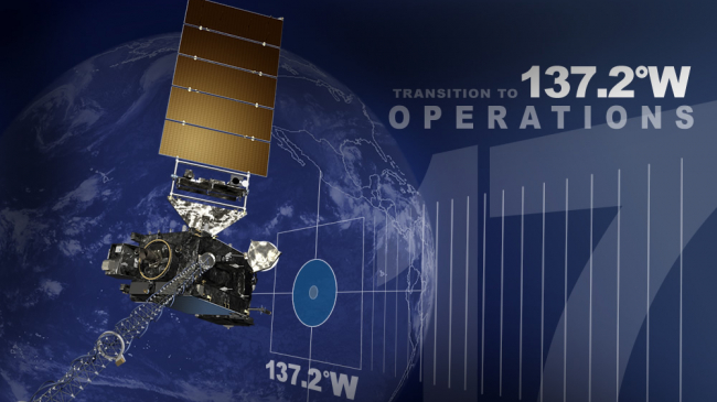 NOAA's GOES-17 satellite starts moving to its operational position at 137.2 degrees west longitude on Oct. 24, 2018.