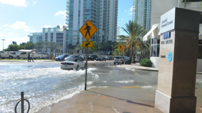 Tidal flooding in Miami.