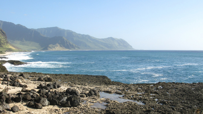 A view from the leeward side: Kaena Point, Oahu, Hawaii.
