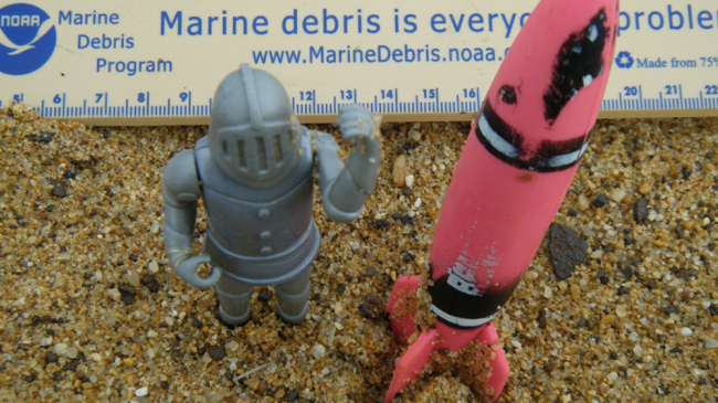Plastic toys can become marine debris.