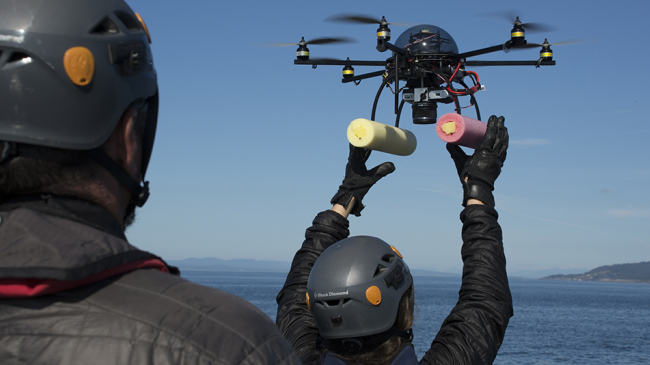 NOAA scientists deploy a hexacopter to study endangered Southern Resident killer whales. 