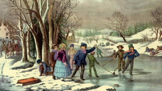 "Winter pastime” by Currier and Ives. 