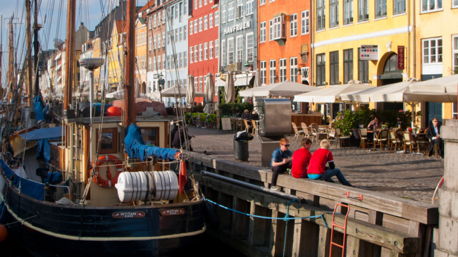 Unusually warm conditions were present across much of northern Europe in May 2016, including the Nyhavn waterfront in Copenhagen, Denmark.