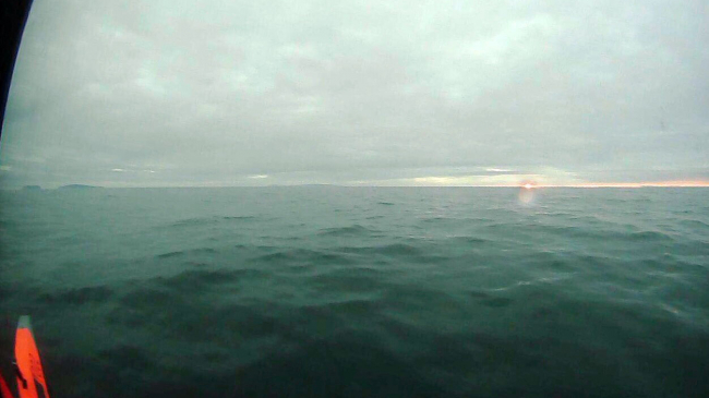 A NOAA unmanned sailing vehicle captured this dawn photo in the Bering Straits