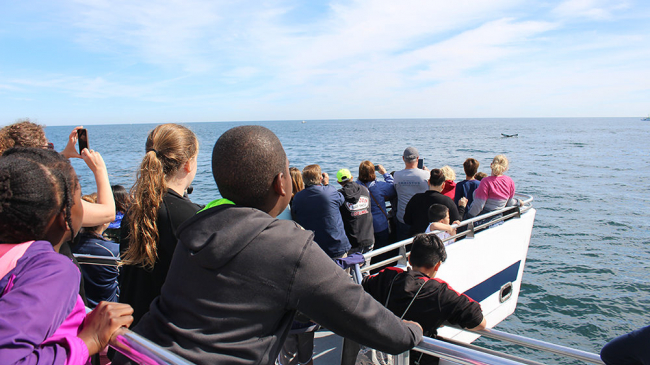 Students from Lawrence Public Schools participate in whale watching in celebration of the sixth annual Latino Conservation Week.