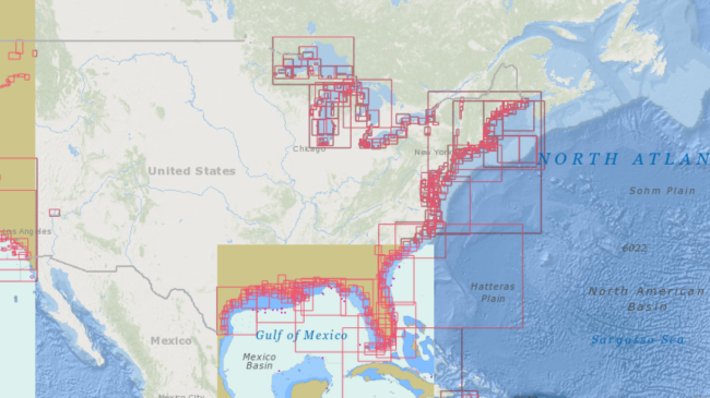 NOAA’s Office of Coast Survey Custom Chart app shows a complete map of the United States with tools to create nautical charts