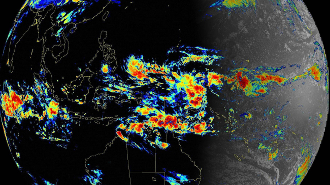 Sandwich composite from Himawari08, the Hapan Meteorological Agency's satellite dataset. 