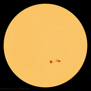 Sunspots observed on the Sun August 24, 2015.