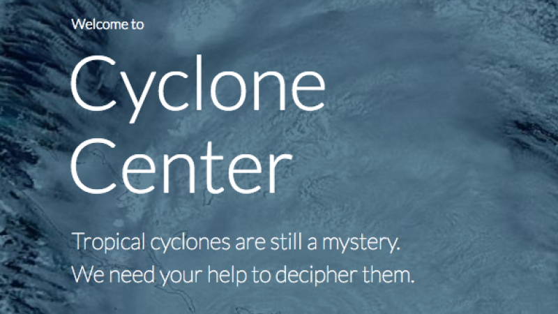 Our understanding of tropical cyclones is limited by uncertainties in the historical record. Citizen scientists use Cyclone Center to analyze patterns in storm imagery to improve how scientists predict future storms. 