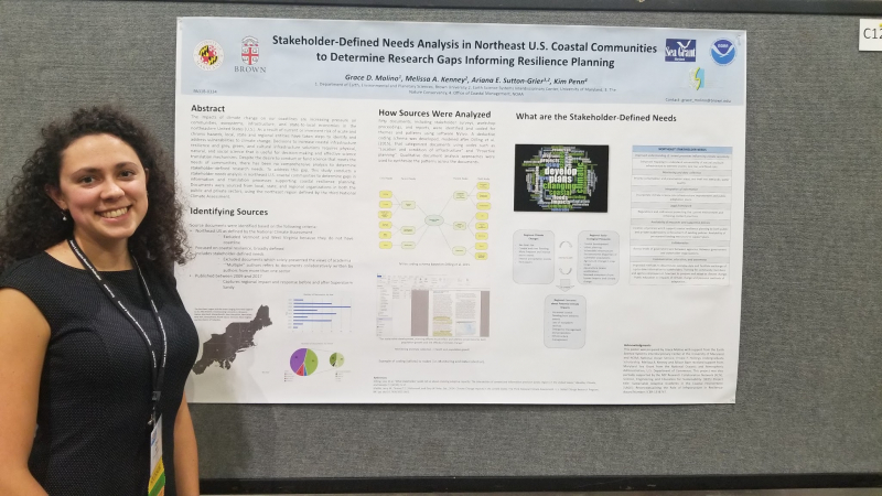 NOAA Scholar Grace Molino presented her research at the Coastal and Estuarine Research Federation conference in 2017.