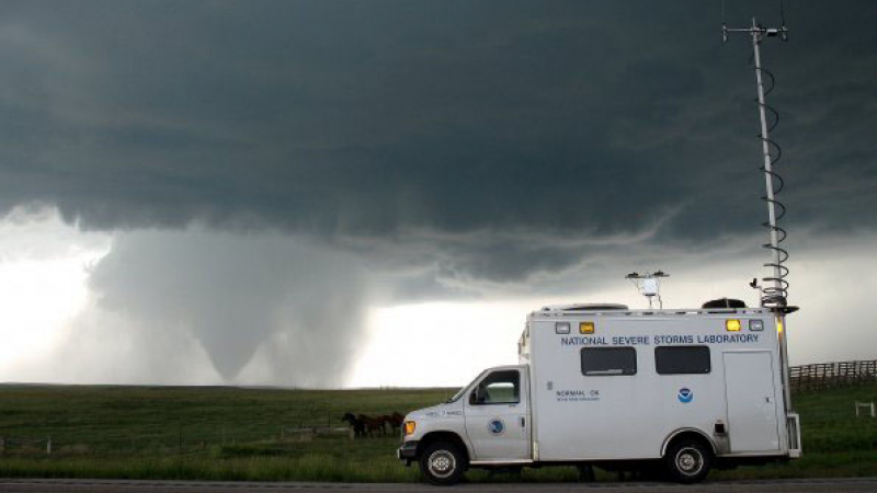 NOAA researchers work to understand the origins of tornadoes in thunderstorms. This knowledge helps NOAA's National Weather Service improve warnings for tornadoes and severe thunderstorms.