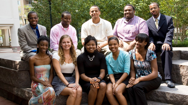 2010 EPP/MSI undergraduate scholars. Front (left to right): Symone Johnson, Molly Borsom, LaEsha Barnes, Zayani Sims, Cy'Anna Scott. Back (left to right): Martin Blow, Billy Hill III, Micheal Smith, Jerald Watley, Malcolm Blow.