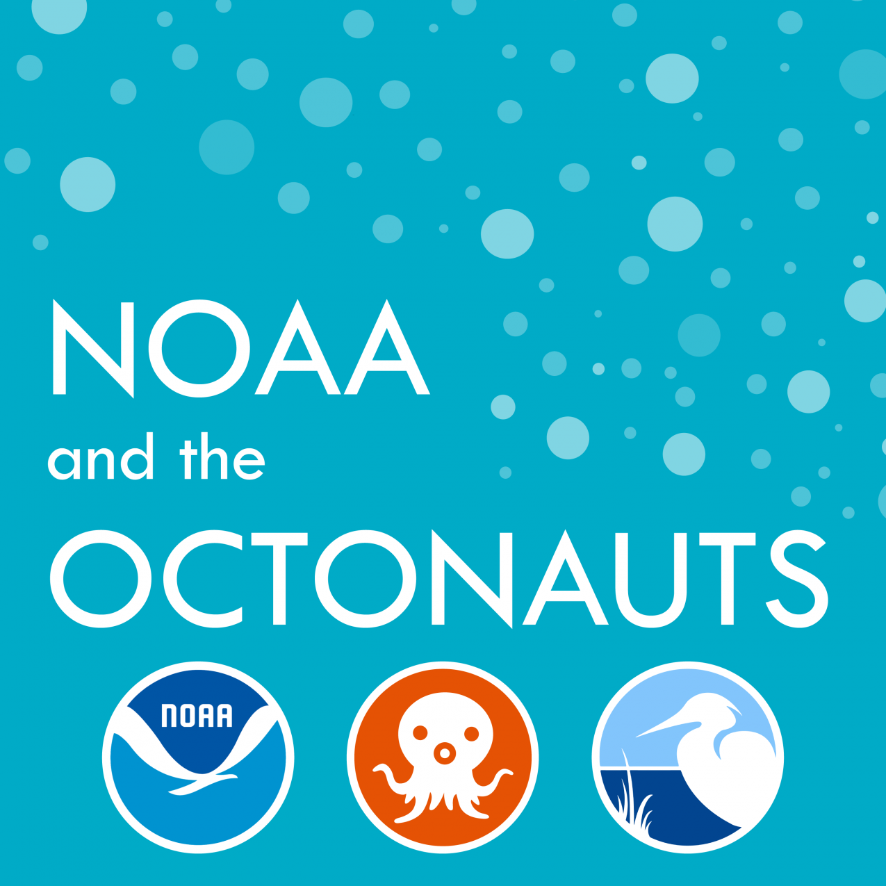 This is the logo for "NOAA and the Octonauts," a podcast from NOAA's Office of Education and the Coastal Ecosystem Learning Center (CELC) Network. This podcast dives into the science behind the children’s TV show The Octonauts, which features a crew of quirky and courageous undersea adventurers. Their mission: to explore the world’s ocean, rescue the creatures who live there, and protect their habitats. Our monthly podcast brings together experts from inside and outside of NOAA to help parents,