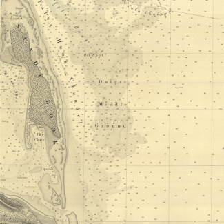 1844 nautical chart of False Hook Channel, approaching New York Harbor 