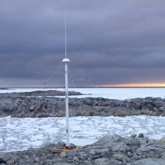 High Frequency Radar antenna in Antarctica.