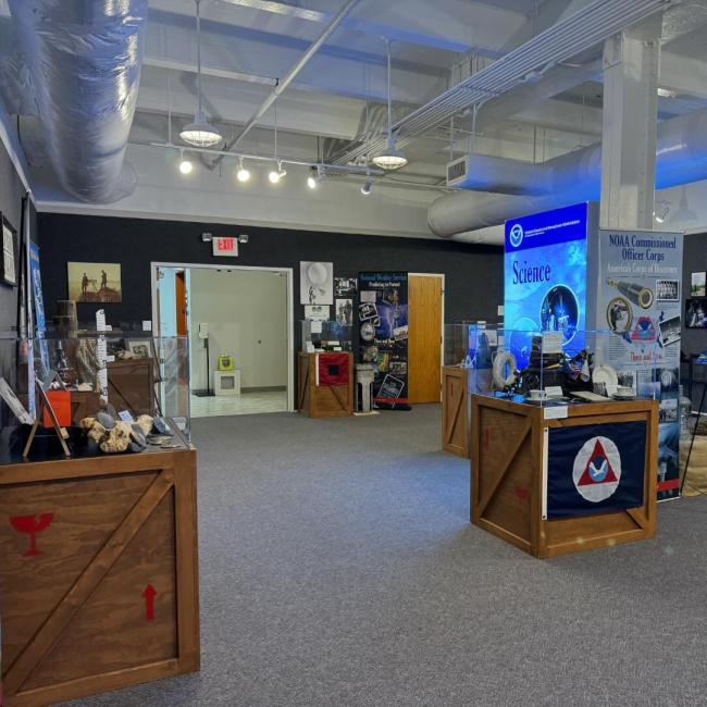 Photo of The Treasures of NOAA’s Ark exhibit on display at the Maritime Museum’s West Wing Gallery.