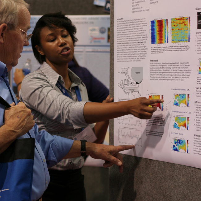 Equisha Glenn, a research fellow at The City College of New York, presented her project during the poster session at the NOAA EPP 7th Biennial Education and Science Forum. 