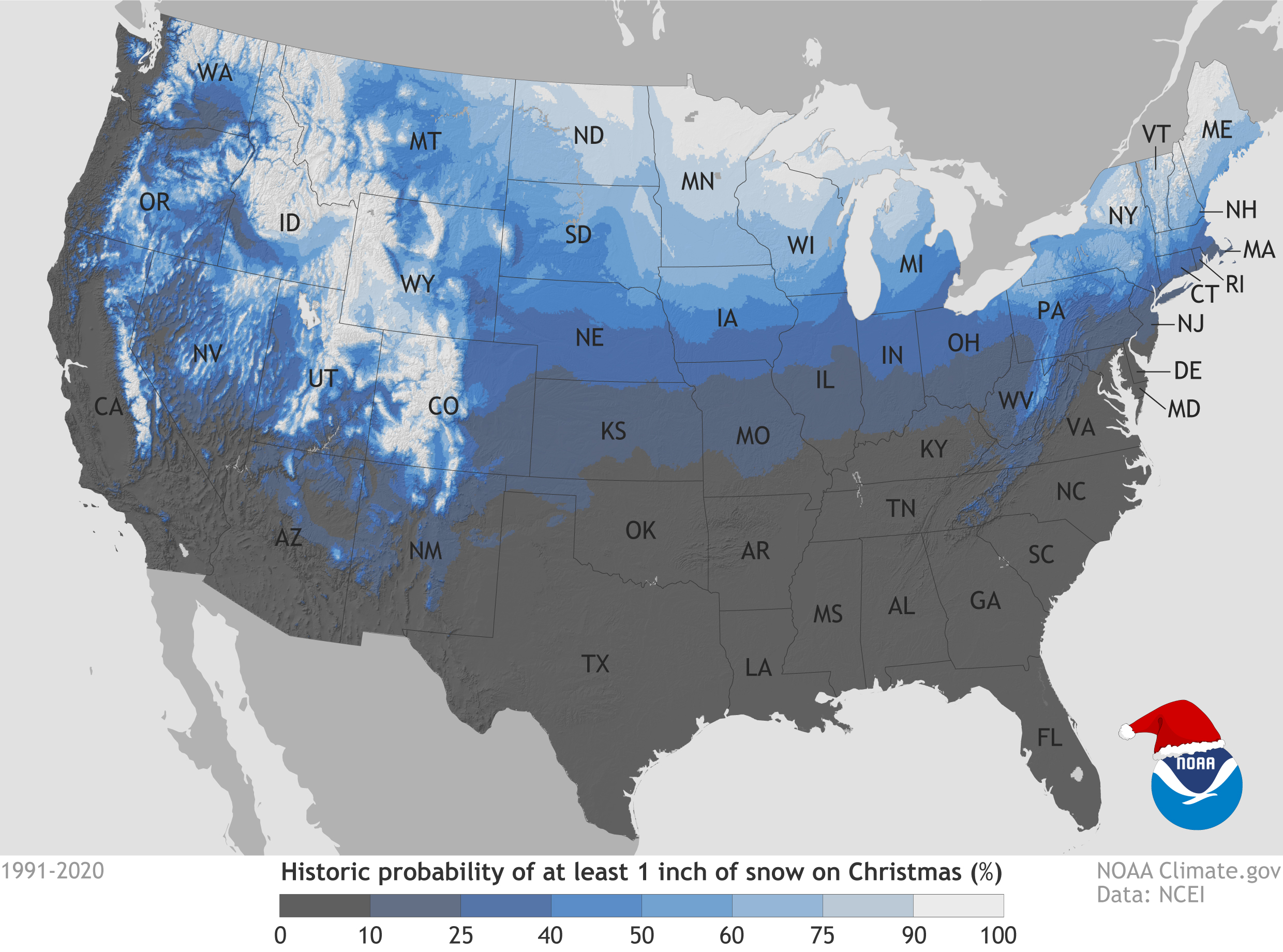 What are your chances for a white Christmas? National Oceanic and